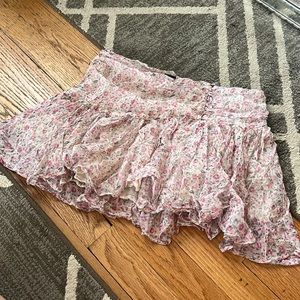 Pink floral skirt